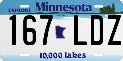 MN license plate 167LDZ