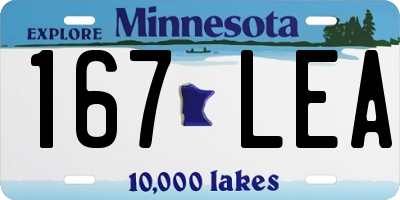MN license plate 167LEA