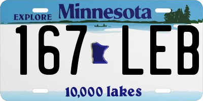 MN license plate 167LEB