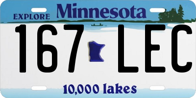 MN license plate 167LEC