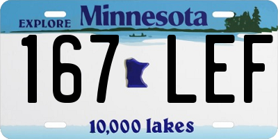 MN license plate 167LEF