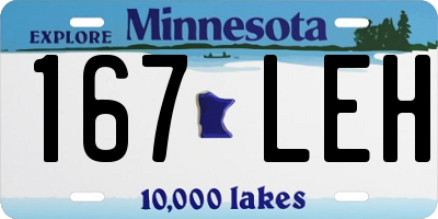 MN license plate 167LEH