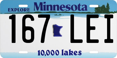 MN license plate 167LEI