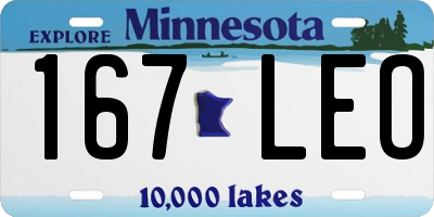 MN license plate 167LEO