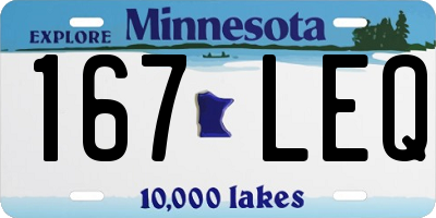 MN license plate 167LEQ