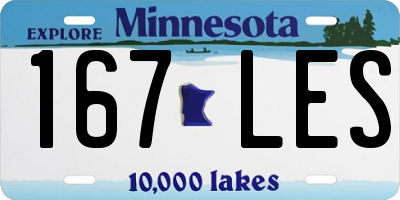 MN license plate 167LES