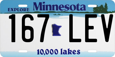 MN license plate 167LEV