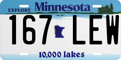 MN license plate 167LEW