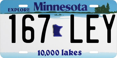 MN license plate 167LEY