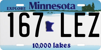 MN license plate 167LEZ