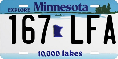 MN license plate 167LFA