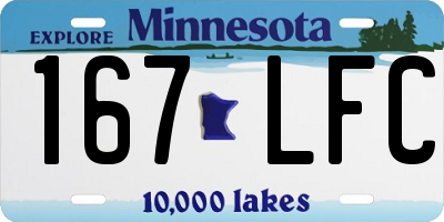 MN license plate 167LFC