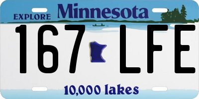 MN license plate 167LFE