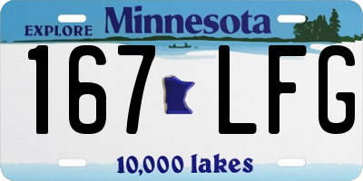 MN license plate 167LFG