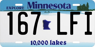 MN license plate 167LFI