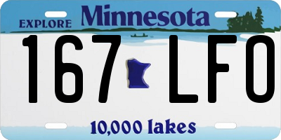 MN license plate 167LFO