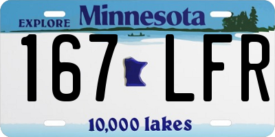 MN license plate 167LFR