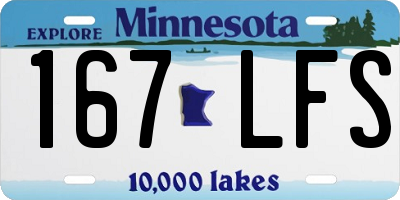 MN license plate 167LFS