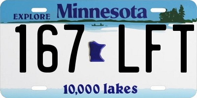 MN license plate 167LFT
