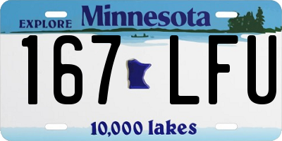 MN license plate 167LFU