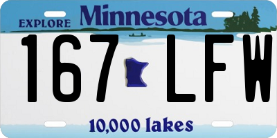 MN license plate 167LFW