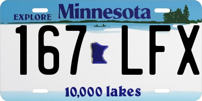 MN license plate 167LFX