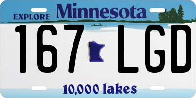 MN license plate 167LGD