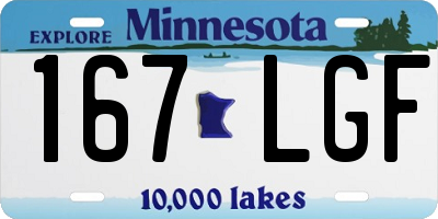 MN license plate 167LGF