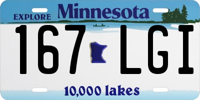 MN license plate 167LGI