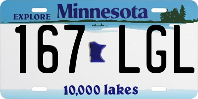 MN license plate 167LGL