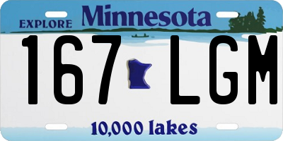 MN license plate 167LGM