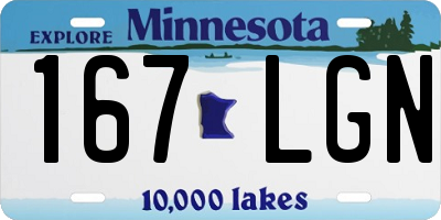 MN license plate 167LGN