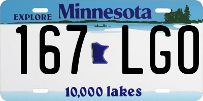 MN license plate 167LGO