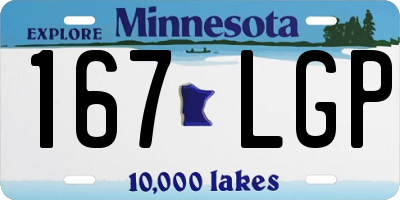 MN license plate 167LGP