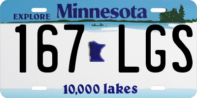 MN license plate 167LGS