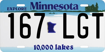 MN license plate 167LGT