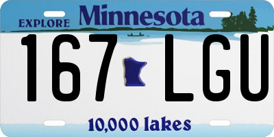 MN license plate 167LGU