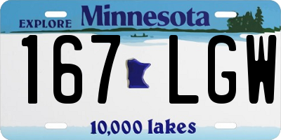 MN license plate 167LGW