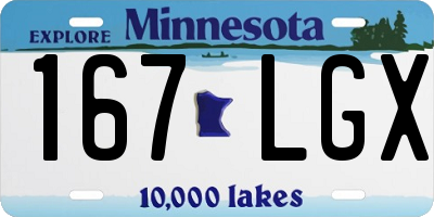 MN license plate 167LGX