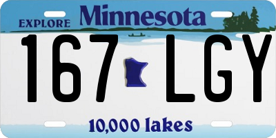 MN license plate 167LGY