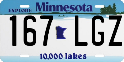 MN license plate 167LGZ