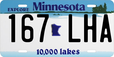 MN license plate 167LHA