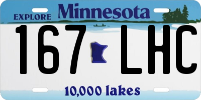 MN license plate 167LHC