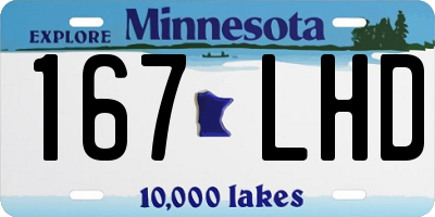 MN license plate 167LHD