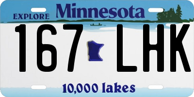 MN license plate 167LHK