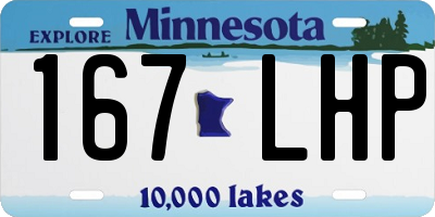 MN license plate 167LHP