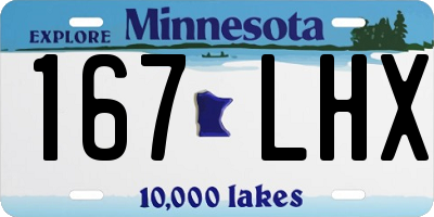 MN license plate 167LHX