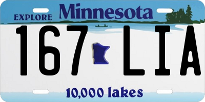 MN license plate 167LIA
