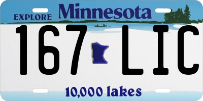 MN license plate 167LIC
