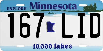 MN license plate 167LID